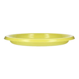 Reusable Plate Flat Economic PS Yellow Ø17cm (300 Units)