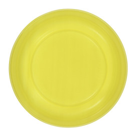 Reusable Plate Flat Economic PS Yellow Ø17cm (25 Units) 