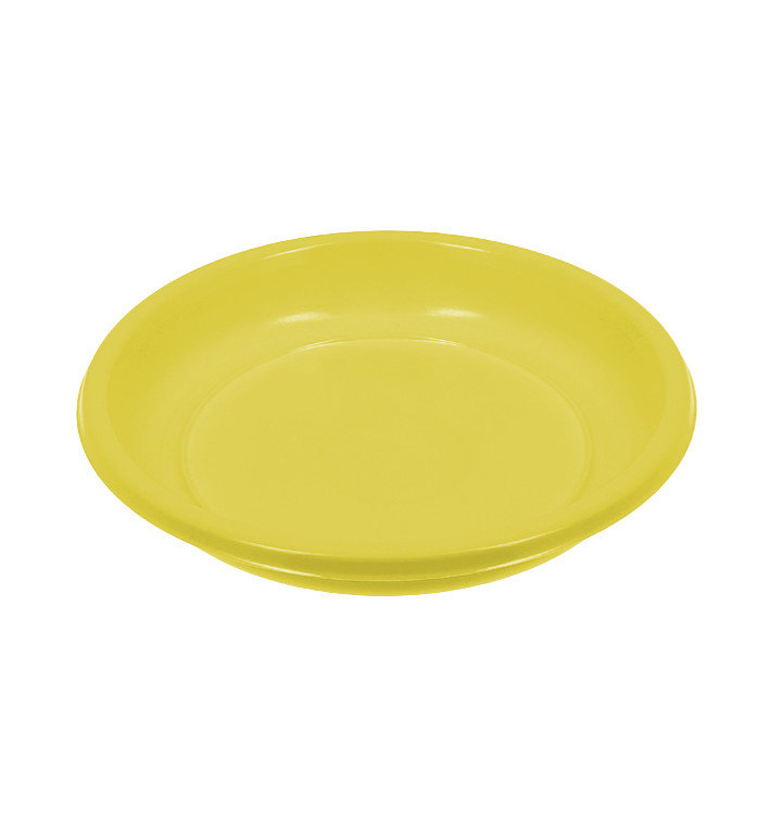 Reusable Plate Deep Economic PS Yellow Ø22cm (250 Units)