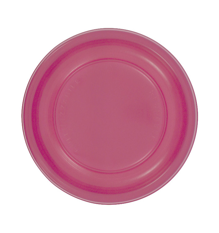 Reusable Plate Flat Economic PS Fuchsia Ø17cm (25 Units) 