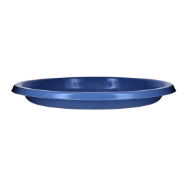 Reusable Plate Flat Economic PS Dark Blue Ø17cm (25 Units) 