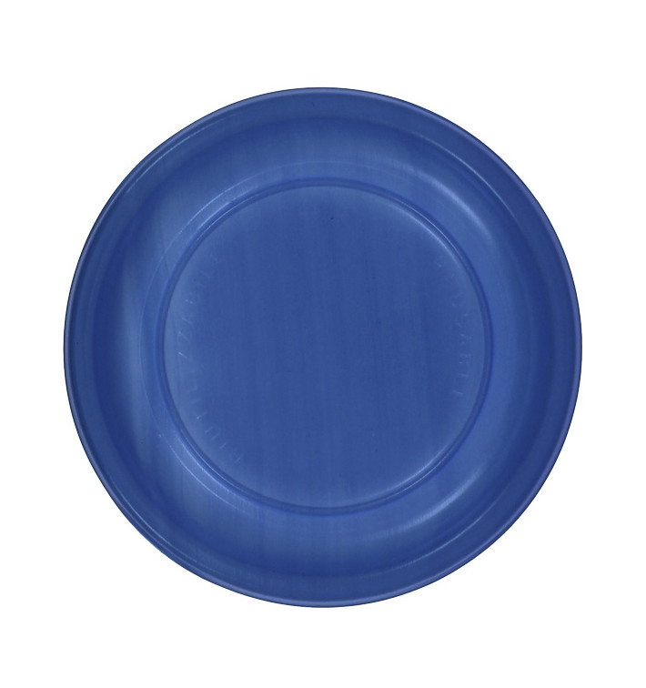 Reusable Plate Flat Economic PS Dark Blue Ø22cm (25 Units) 