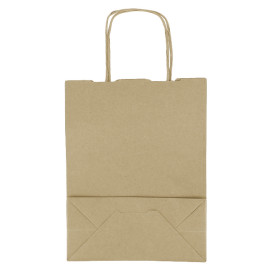 Paper Bag with Handles Kraft 100g/m² 18+8x24cm (450 Units)