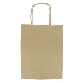 Paper Bag with Handles Kraft 100g/m² 18+8x24cm (450 Units)