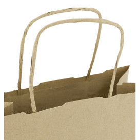 Paper Bag with Handles Kraft 100g/m² 18+8x24cm (450 Units)