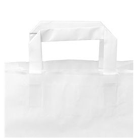 Paper Bag with Handles Kraft White 100g/m² 22+11x27cm (250 Units)