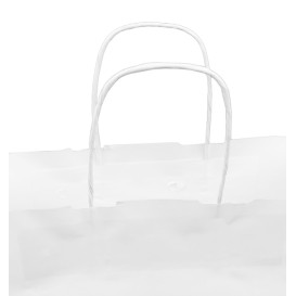 Paper Bag with Handles Kraft White 100g/m² 32+12x41cm (200 Units)