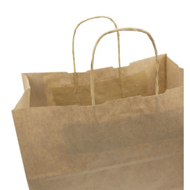 Paper Bag with Handles Kraft Brown 80g/m² 30+18x29cm (200 Units)