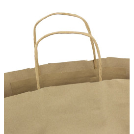 Paper Bag with Handles Kraft Brown 100g/m² 44+15x46cm (200 Units)