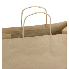 Paper Bag with Handles Kraft Brown 100g/m² 35+18x34cm (25 Units)