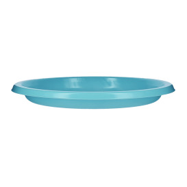 Reusable Plate Flat Economic PS Turquoise Ø22cm (25 Units)