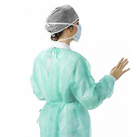 Disposable Lab Coat TST PP Tie Belt Back Closure Green XL 20gr (10 Units) 