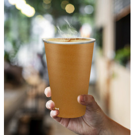 Plastic-Free Paper Cup 12 Oz/360ml "Caramel" Ø8cm (1.000 Units)