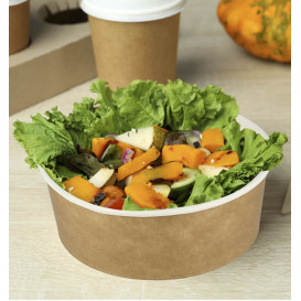 Paper Soup Bowl with Lid Kraft PP 38 Oz/1140ml (100 Units)