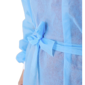 Disposable Lab Coat TST PP Back Closure Tie Belt Blue XL (100 Units)