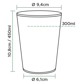 Plastic Cup PP Clear 500ml Ø9,4cm (50 Units)