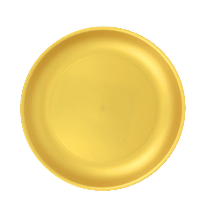 Reusable Plate Durable PP Mineral Gold Ø21cm (6 Units)