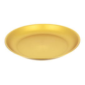 Reusable Plate Durable PP Mineral Gold Ø21cm (6 Units)