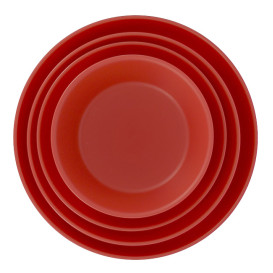 Reusable Plate Durable PP Mineral Red Ø21cm (6 Units)