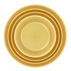 Reusable Plate Durable PP Mineral Gold Ø27,5cm (6 Units)