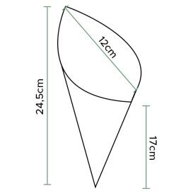 Paper Food Cone Grease-Proof "Times" 24cm 100g (250 Units)