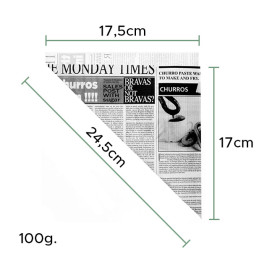 Paper Food Cone Grease-Proof "Times" 24cm 100g (2.000 Units)