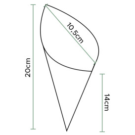 Paper Food Cone Grease-Proof "Times" 20cm 70g (2.000 Units)