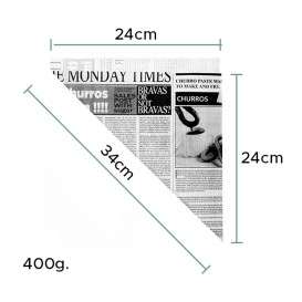 Paper Food Cone Grease-Proof "Times" 34cm 400g (1.000 Units)