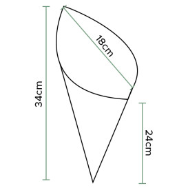 Paper Food Cone Grease-Proof "Times" 34cm 400g (1.000 Units)