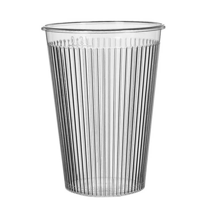 Plastic Cup PS "Ribbed" Clear 200 ml (1.000 Units)