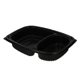 Plastic Container PP Rectangular Shape 2C 1250ml 25,5x18,9x4,5cm (40 Units) 