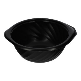 Plastic Deli Container PP Round Shape Black 550ml Ø14,9cm (100 Units)  