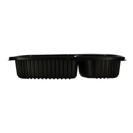 Plastic Container PP Rectangular Shape 2C 1250ml 25,5x18,9x4,5cm (40 Units) 