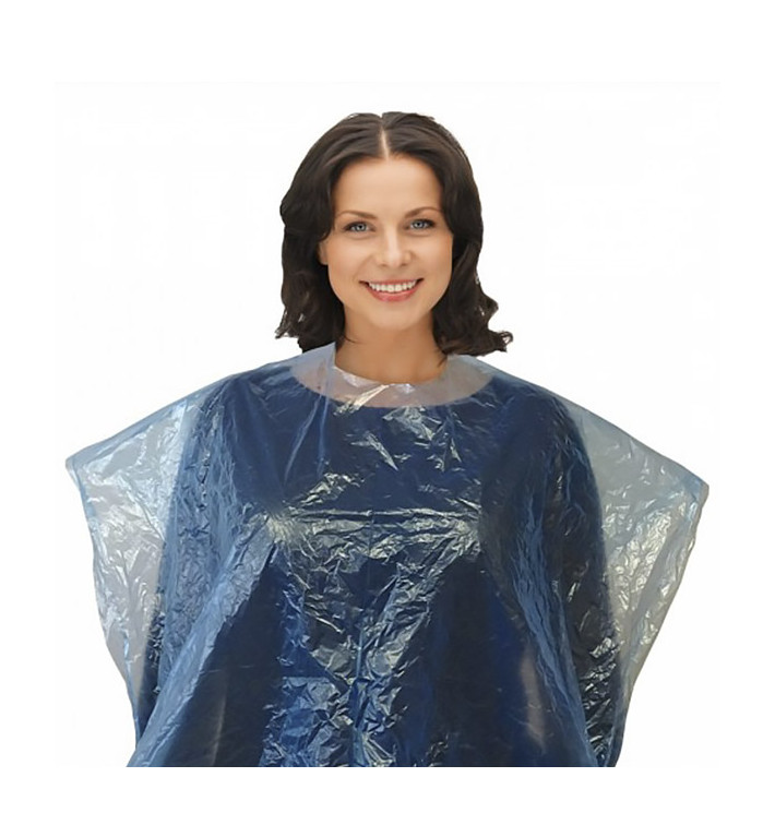 Disposable Plastic Dye Cape PE Blue 83x110cm (1000 Units)