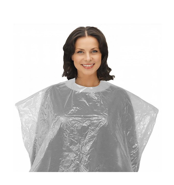 Disposable Plastic Dye Cape PE White 83x110cm (50 Units) 