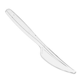 Reusable Plastic PS Knife Transparent 18cm (480 Units)