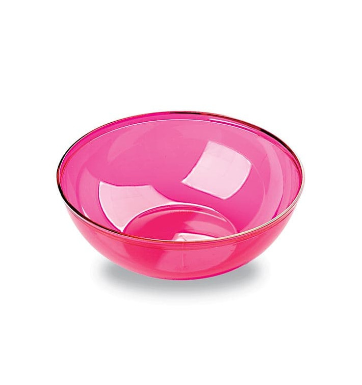 Plastic Bowl PS Crystal Hard Raspberry 400ml Ø14cm 