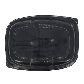 Plastic Lid Translucent Container PP 1050/1250ml 25,5x18,9x2cm (320 Units)