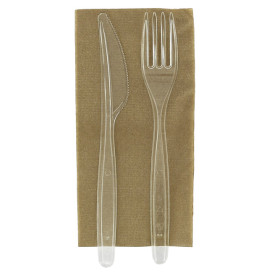 Cutlery Set Reusable PS 2 Pieces + Napkin (25 Units)