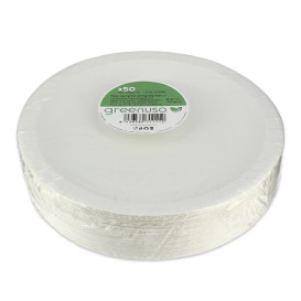 Paper Plate Round Greaseproof Shape White  Ø22cm 220g/m² (400 Units) 