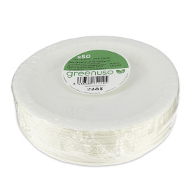 Paper Plate Round Greaseproof Shape White  Ø18cm 220g/m² (400 Units) 