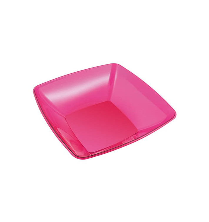 Plastic Bowl PS Crystal Hard Raspberry 480ml 14x14cm 