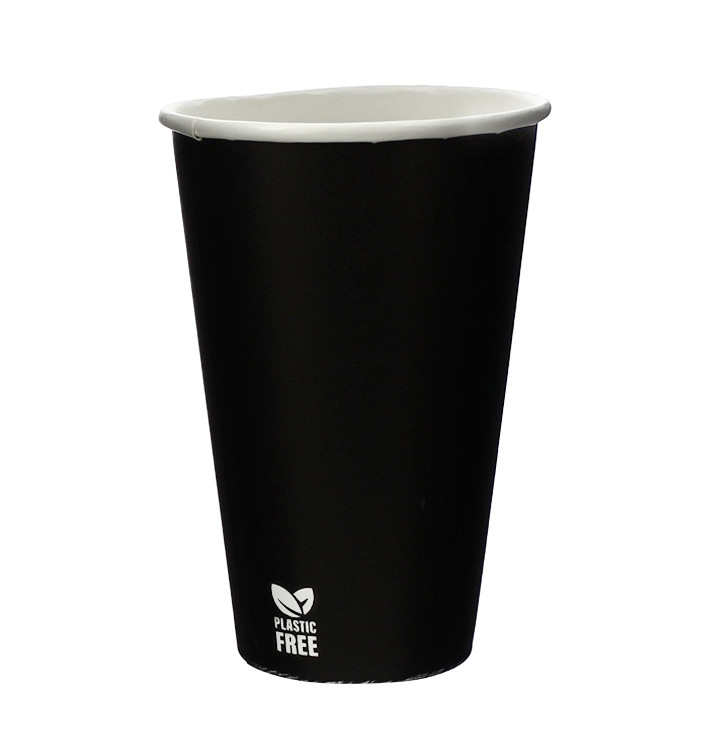 Plastic-Free Paper Cup 12 Oz/360ml Black Ø8,0cm (1.000 Units)