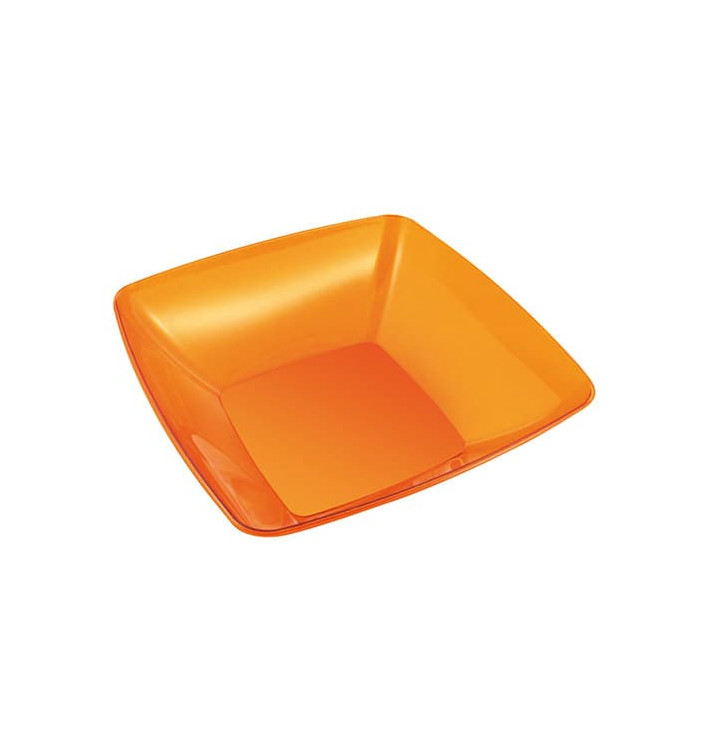 Plastic Bowl PS Crystal Hard Orange 480ml 14x14cm 