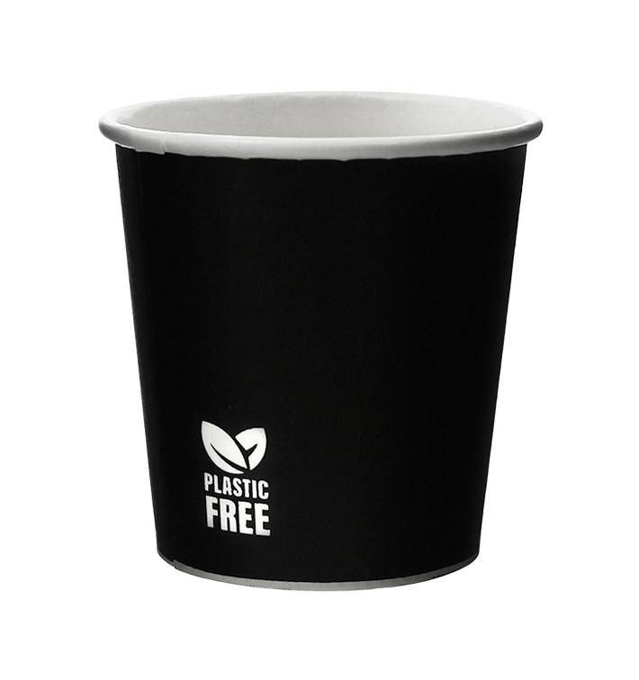 Plastic-Free Paper Cup 4 Oz/120ml Black Ø6,2cm (1.000 Units)