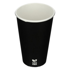 Plastic-Free Paper Cup 12 Oz/360ml Black Ø8,0cm (1.000 Units)