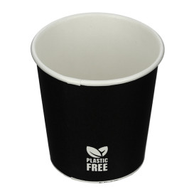 Plastic-Free Paper Cup 4 Oz/120ml Black Ø6,2cm (1.000 Units)