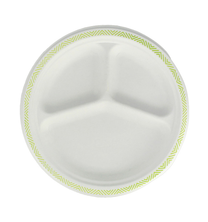 Wood Pulp Chinet Paper Plate Flavour 3 Comp. 26 cm (540 Units)