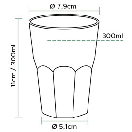 Plastic Cup PS Crystal "Deco" Clear 300 ml (30 Units)