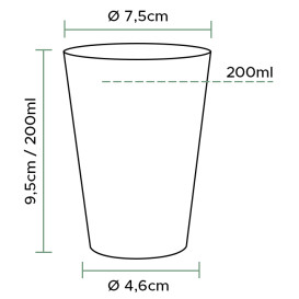 Plastic Cup PS Injection Moulding "Rombos" 200 ml (50 Units)